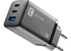 Cellularline Multipower Micro GaN - Ładowarka sieciowa 2x USB-C & USB-A Power Delivery 65W (czarny)