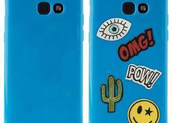 PURO Patch Mania - Etui Samsung Galaxy A3 (2017) w zestawie 5 naklejek (niebieski)