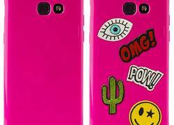 PURO Patch Mania - Etui Samsung Galaxy A3 (2017) w zestawie 5 naklejek (różowy)