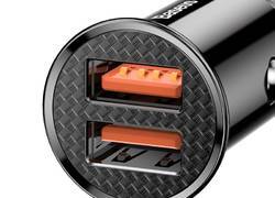 Baseus Circular - Ładowarka samochodowa 2 x USB QC 3.0, 30 W (czarny)