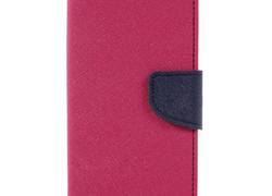 Mercury Fancy Diary - Etui Samsung Galaxy A3 (2017) z kieszeniami na karty + stand up (fuksja/granatowy)