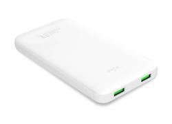 Puro White Fast Charger Power Bank – Power bank dla smartfonów i tabletów 10000 mAh, 2xUSB (biały)