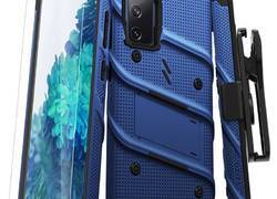 Zizo Bolt Cover - Pancerne etui Samsung Galaxy S20 FE ze szkłem 9H na ekran + podstawka & uchwyt do paska (niebieski/czarny)