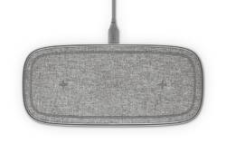 Moshi Sette Q - Podwójna bezprzewodowa ładowarka indukcyjna Qi do iPhone i Android (Nordic Grey)