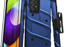 ZIZO BOLT Series - Pancerne etui Samsung Galaxy A52 5G/A52S ze szkłem 9H na ekran + uchwyt z podstawką (niebieski)
