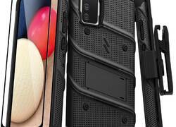 ZIZO BOLT Series - Pancerne etui Samsung Galaxy A02S ze szkłem 9H na ekran + uchwyt z podstawką (czarny)