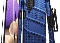 ZIZO BOLT Series - Pancerne etui Samsung Galaxy A32 5G ze szkłem 9H na ekran + uchwyt z podstawką (niebieski)