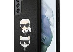 Karl Lagerfeld Saffiano Karl & Choupette Heads - Etui Samsung Galaxy S21 FE (czarny)