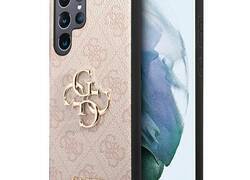 Guess 4G Big Metal Logo - Etui Samsung Galaxy S22 Ultra (różowy)