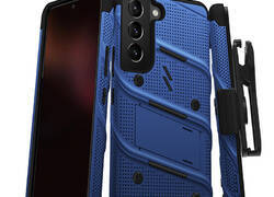 ZIZO BOLT Series - Pancerne etui Samsung Galaxy S22 ze szkłem 9H na ekran + uchwyt z podstawką (niebieski)