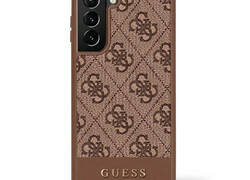 Guess 4G Bottom Stripe Metal Logo Collection - Etui Samsung Galaxy S23 (brązowy)