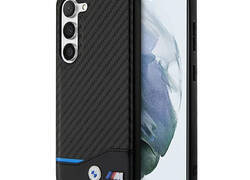 BMW Leather Carbon Blue Line - Etui Samsung Galaxy S23 (czarny)