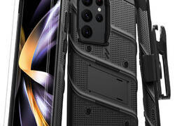 ZIZO BOLT Series - Pancerne etui Samsung Galaxy S23 Ultra ze szkłem 9H na ekran + uchwyt z podstawką (czarny)