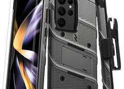 ZIZO BOLT Series - Pancerne etui Samsung Galaxy S23 Ultra ze szkłem 9H na ekran + uchwyt z podstawką (szary)