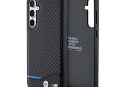 BMW Leather Carbon Blue Line - Etui Samsung Galaxy S23 FE (czarny)