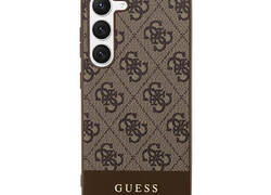 Guess 4G Bottom Stripe Metal Logo Collection - Etui Samsung Galaxy S24 Ultra (brązowy)