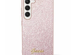 Guess Glitter Flakes Metal Logo Case - Etui Samsung Galaxy S24 Ultra (różowy)