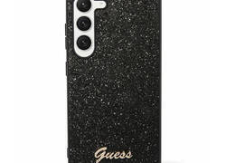 Guess Glitter Flakes Metal Logo Case - Etui Samsung Galaxy S24 (czarny)
