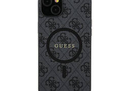 Guess 4G Collection Leather Metal Logo MagSafe - Etui Samsung Galaxy S24 Ultra (czarny)