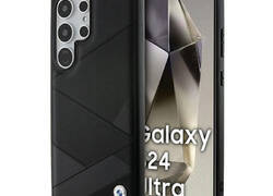 BMW Signature Leather Crossing Lines Pattern - Etui Samsung Galaxy S24 Ultra (czarny)