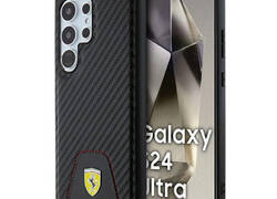 Ferrari Carbon Stitched Bottom - Etui Samsung Galaxy S24 Ultra (czarny)