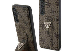 Guess Grip Stand 4G Triangle Strass Logo - Etui Samsung Galaxy S24 (brązowy)