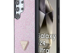 Guess Rhinestone Triangle - Etui Samsung Galaxy S24 Ultra (różowy)