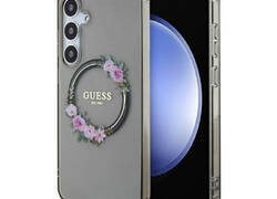 Guess IML Flowers Wreath MagSafe - Etui Samsung Galaxy S24+ (czarny)