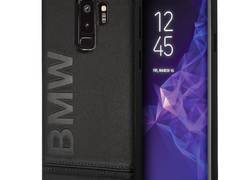 BMW Signature Logo Imprint Case - Skórzane etui Samsung Galaxy S9+ z wytłaczanym logo BMW (czarny)