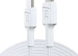 Green Cell PowerStream - Kabel Przewód USB-C - USB-C 200 cm Power Delivery 60W, QC 3.0 (biały)