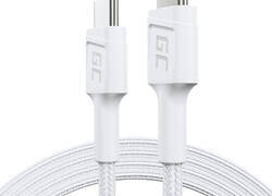 Green Cell PowerStream - Kabel Przewód USB-C - USB-C 120 cm Power Delivery 60W, QC 3.0 (biały)