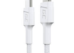 Green Cell PowerStream - Kabel Przewód USB-C - USB-C 30 cm Power Delivery 60W, QC 3.0 (biały)