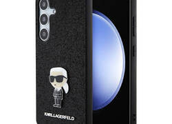 Karl Lagerfeld Fixed Glitter Ikonik Logo Metal Pin - Etui Samsung Galaxy S24+ (czarny)