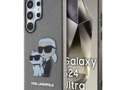 Karl Lagerfeld IML Glitter Karl & Choupette - Etui Samsung Galaxy S24 Ultra (czarny)