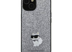 Karl Lagerfeld Fixed Glitter Choupette Logo Metal Pin - Etui Samsung Galaxy A35 5G (srebrny)