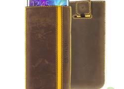 Valenta Pocket Stripe Vintage - Skórzane etui wsuwka Samsung Galaxy S5, Sony Xperia Z i inne (brązowy)