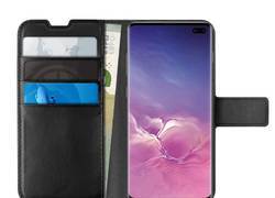 PURO Booklet Wallet Case - Etui Samsung Galaxy S10+ z kieszeniami na karty + stand up (czarny)
