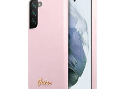 Guess Silicone Script Metal Logo - Etui Samsung Galaxy S22+ (lawenda)