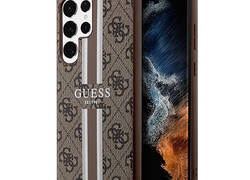 Guess 4G Printed Stripe - Etui Samsung Galaxy S23 Ultra (bršzowy)