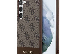 Guess 4G Bottom Stripe Metal Logo Collection - Etui Samsung Galaxy S23+ (bršzowy)