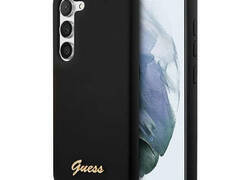 Guess Silicone Script Metal Logo - Etui Samsung Galaxy S23 (czarny)