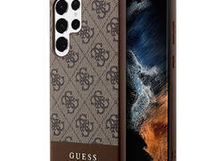 Guess 4G Bottom Stripe Metal Logo Collection - Etui Samsung Galaxy S23 Ultra (bršzowy)
