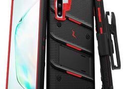 Zizo Bolt Cover - Pancerne etui Samsung Galaxy Note 10 oraz podstawka & uchwyt do paska (Black/Red)