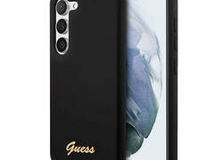 Guess Silicone Script Metal Logo - Etui Samsung Galaxy S23+ (czarny)