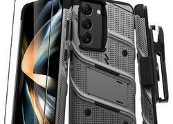 ZIZO BOLT Series - Pancerne etui Samsung Galaxy S23 ze szkłem 9H na ekran + uchwyt z podstawkš (szary)