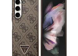 Guess Leather 4G Triangle Strass - Etui Samsung Z Fold 5 (bršzowy)