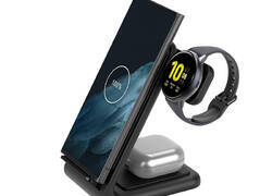 Crong PowerSpot Pivot Stand - Ładowarka bezprzewodowa 3w1 do iPhone, Samsung & Android, Galaxy Watch i słuchawek TWS (czarny)