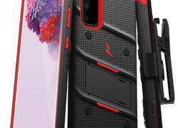 Zizo Bolt Cover - Pancerne etui Samsung Galaxy S20 oraz podstawka & uchwyt do paska (Black/Red)