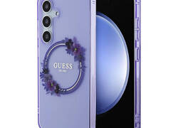 Guess IML Flowers Wreath MagSafe - Etui Samsung Galaxy S24 (fioletowy)