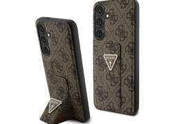 Guess Grip Stand 4G Triangle Strass Logo - Etui Samsung Galaxy S24+ (bršzowy)